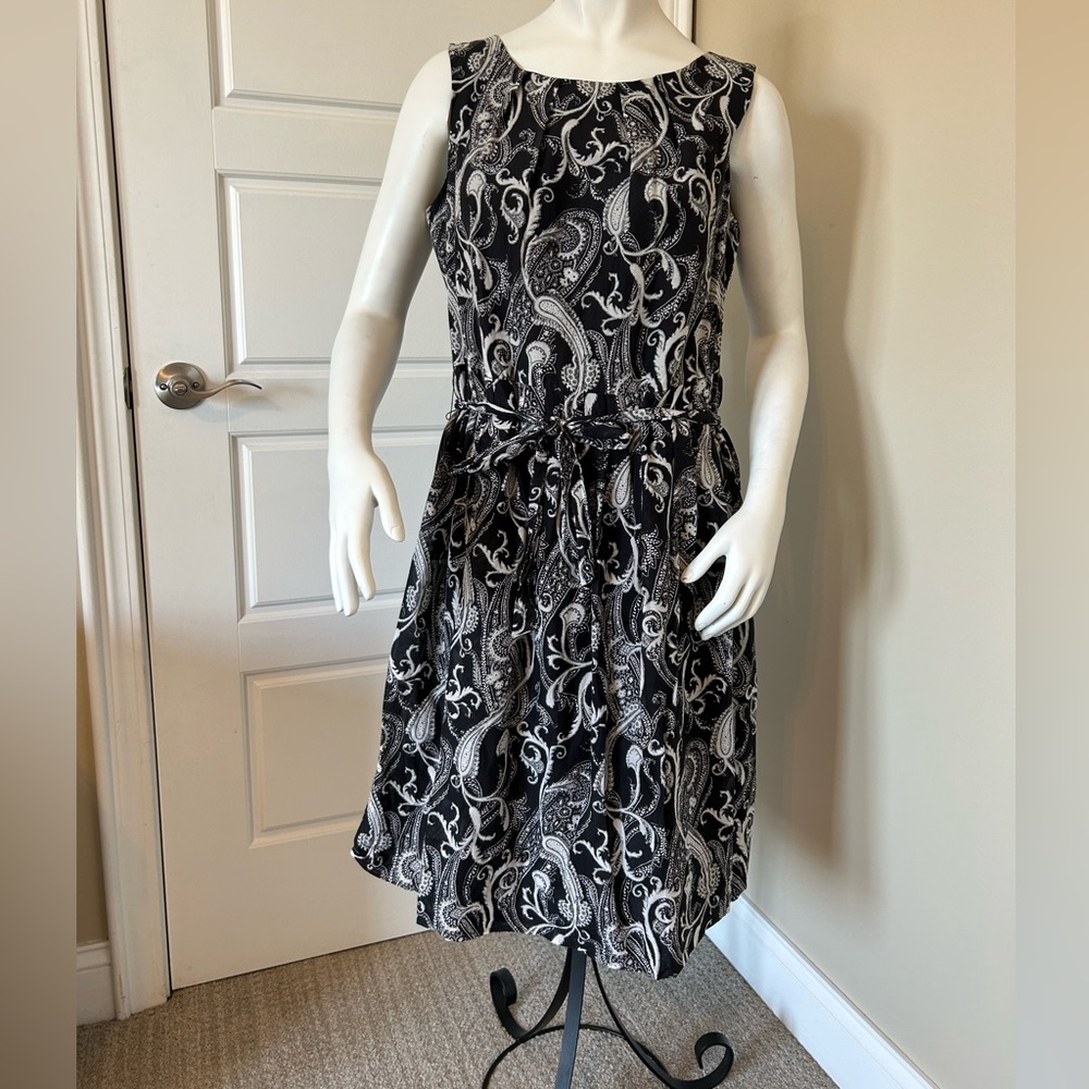 Black and white silk / cotton summer dress